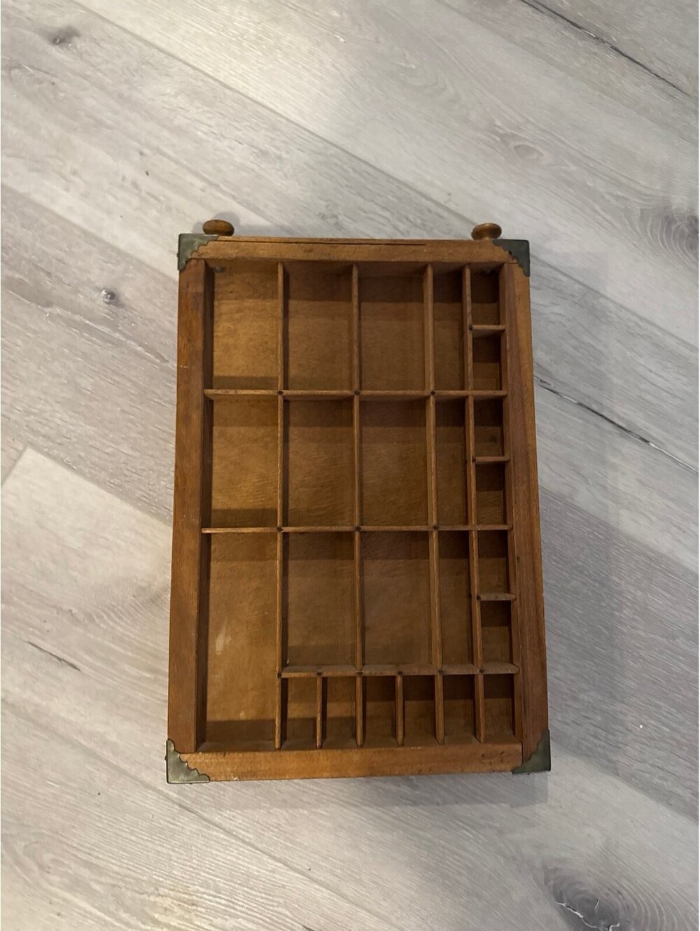 Vintage Printers Tray Trinket Box Shelf